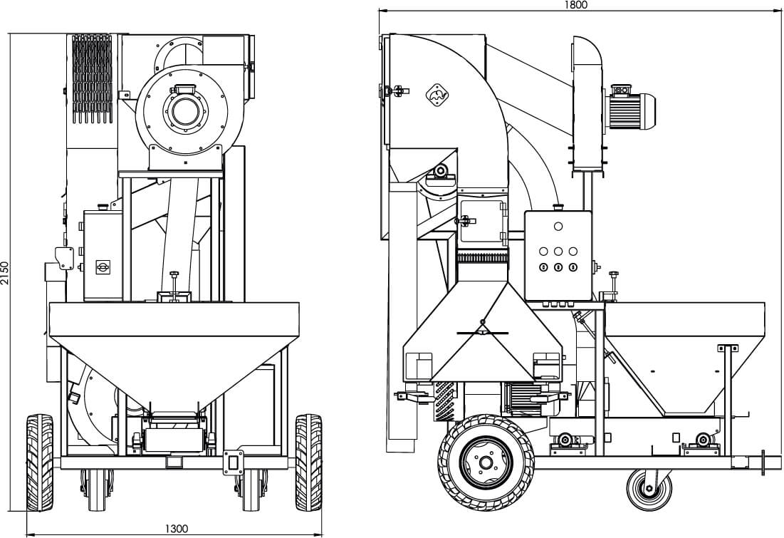H1221 Taş, Toprak Ayıklama Randıman Makinesi Teknik Çizim